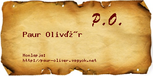 Paur Olivér névjegykártya